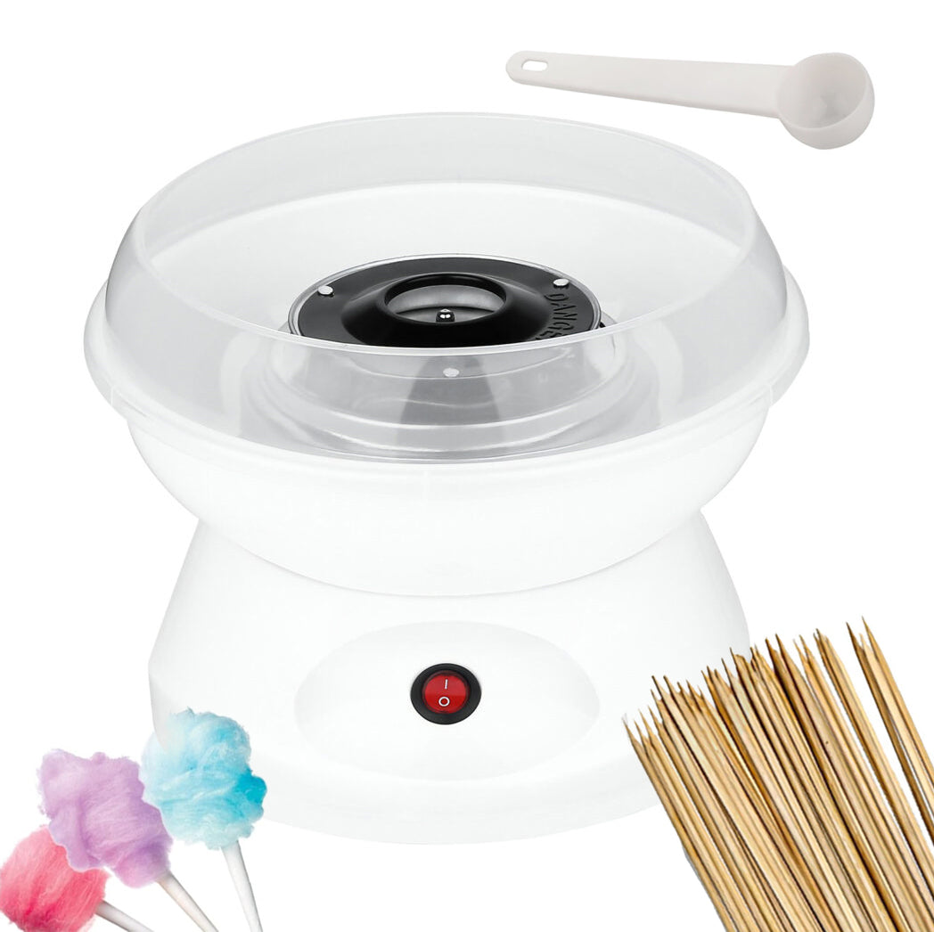 Aparat pentru vata de zahar, Zola, 450W, 220-240V, cupa de masurare si bete incluse, picioare antiderapante, 20 x 25 cm, alb Aparat pentru vata de zahar, Zola, 450W, 220-240V, cupa de masurare si bete incluse, picioare antiderapante, 20 x 25 cm, alb